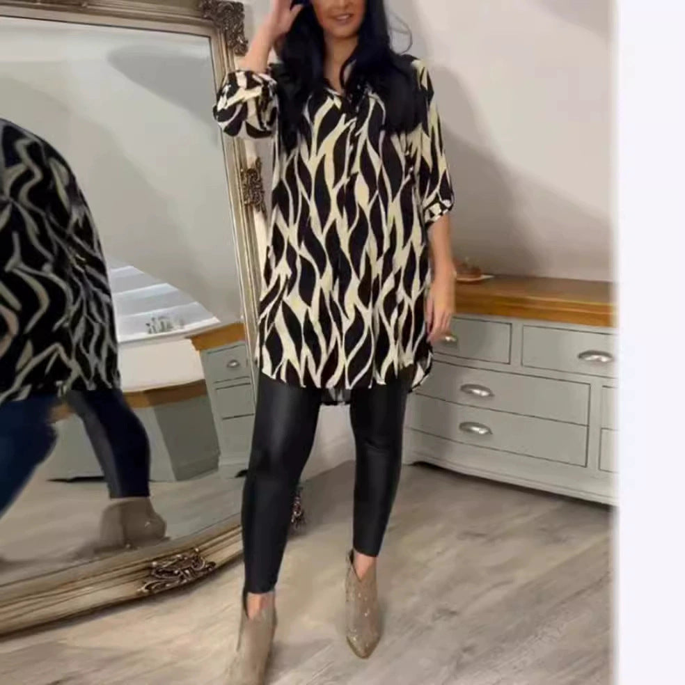 Damen Tunika mit raffiniertem Wellenmuster Sovae