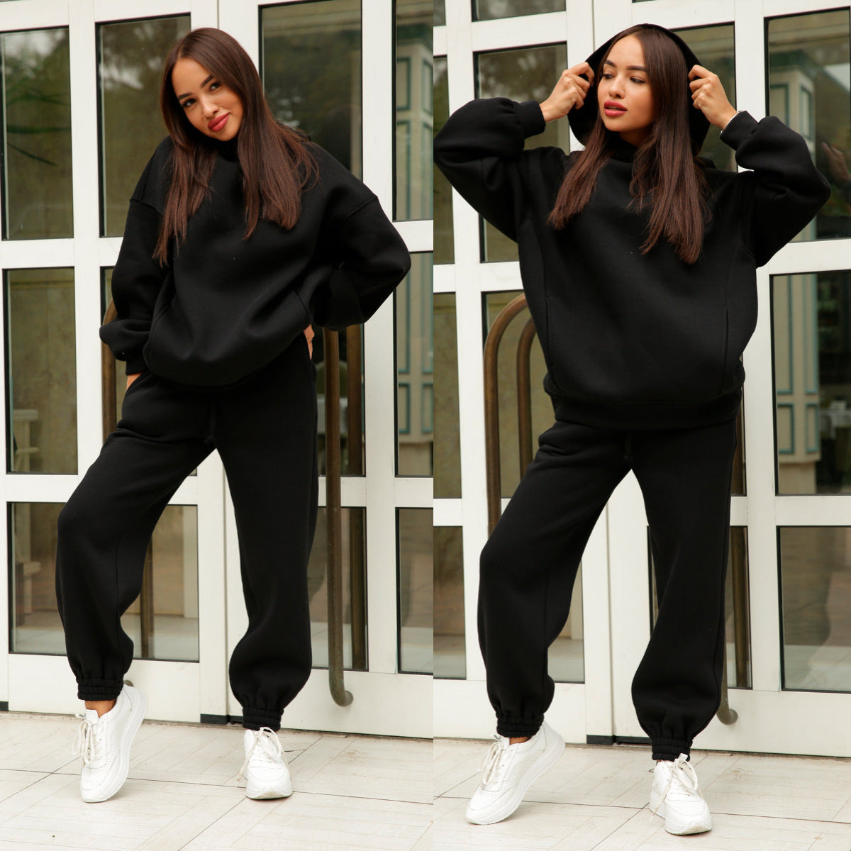 Damen sportlicher Hoodie und Jogginghose Set Sovae
