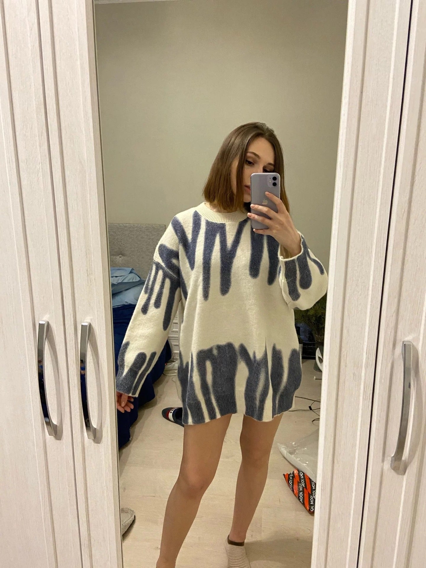 Damen Lässiger Pullover mit einzigartigem Farbverlauf und weitem Schnitt Sovae