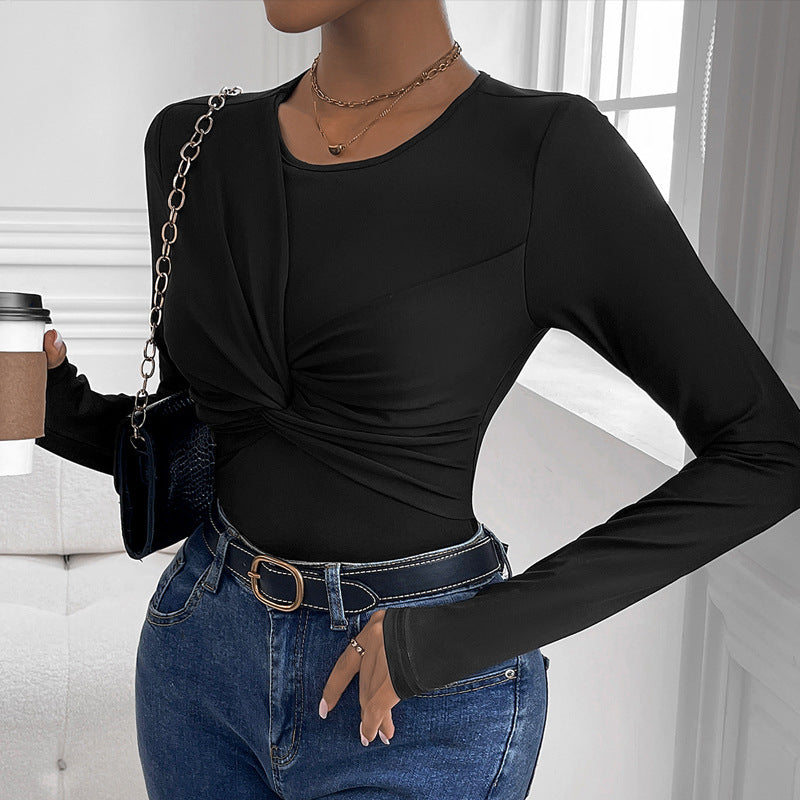 Damen Langärmliger Body mit innovativem Knotendesign Sovae
