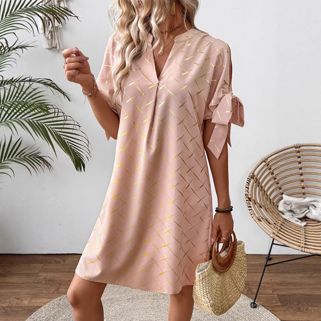 Damen modisches Kurzarmkleid Sovae