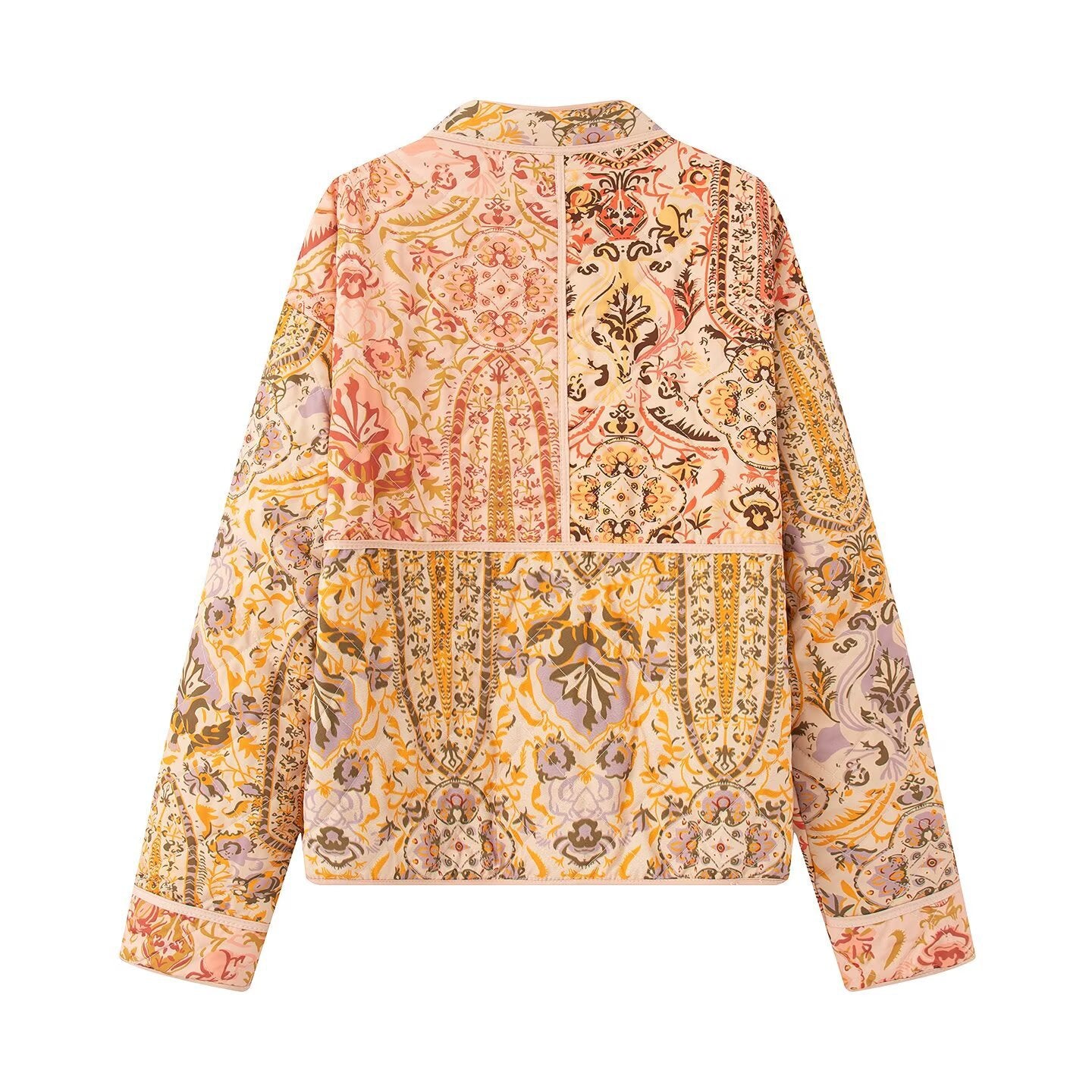 Damen modische Steppjacke mit aufwendigem floralen Muster Sovae