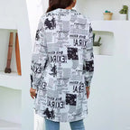 Damen Hemdbluse mit kreativem Zeitungdruck Sovae