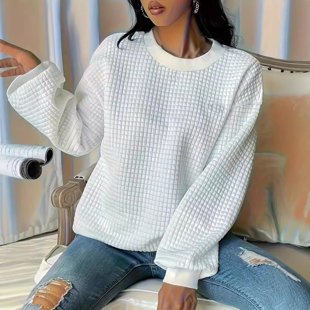 Damen Casual Oversized Pullover mit strukturiertem Design Sovae
