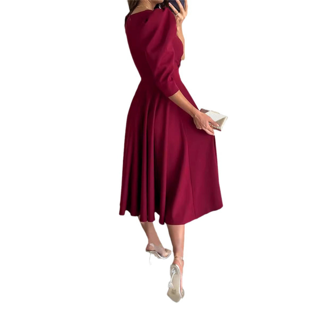 Damen Elegantes Midi Kleid Sovae