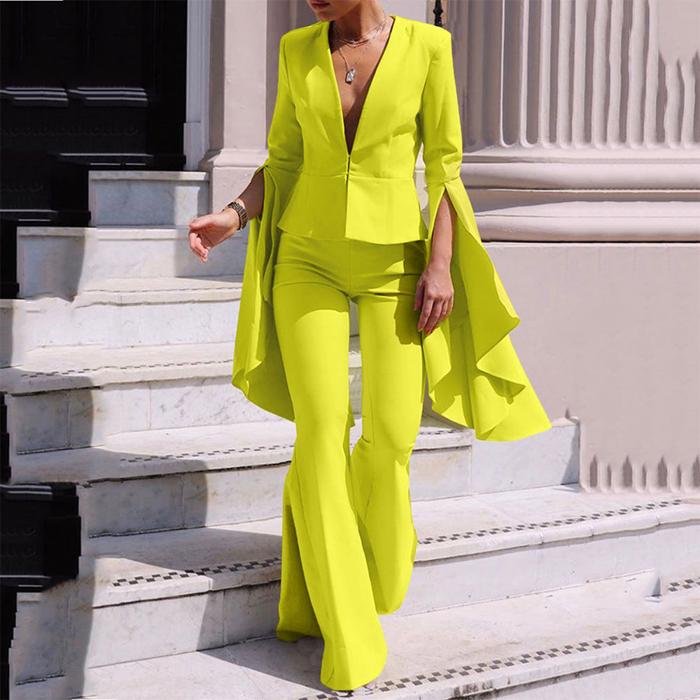 Damen Fließender Jumpsuit mit elegantem Cape Sovae