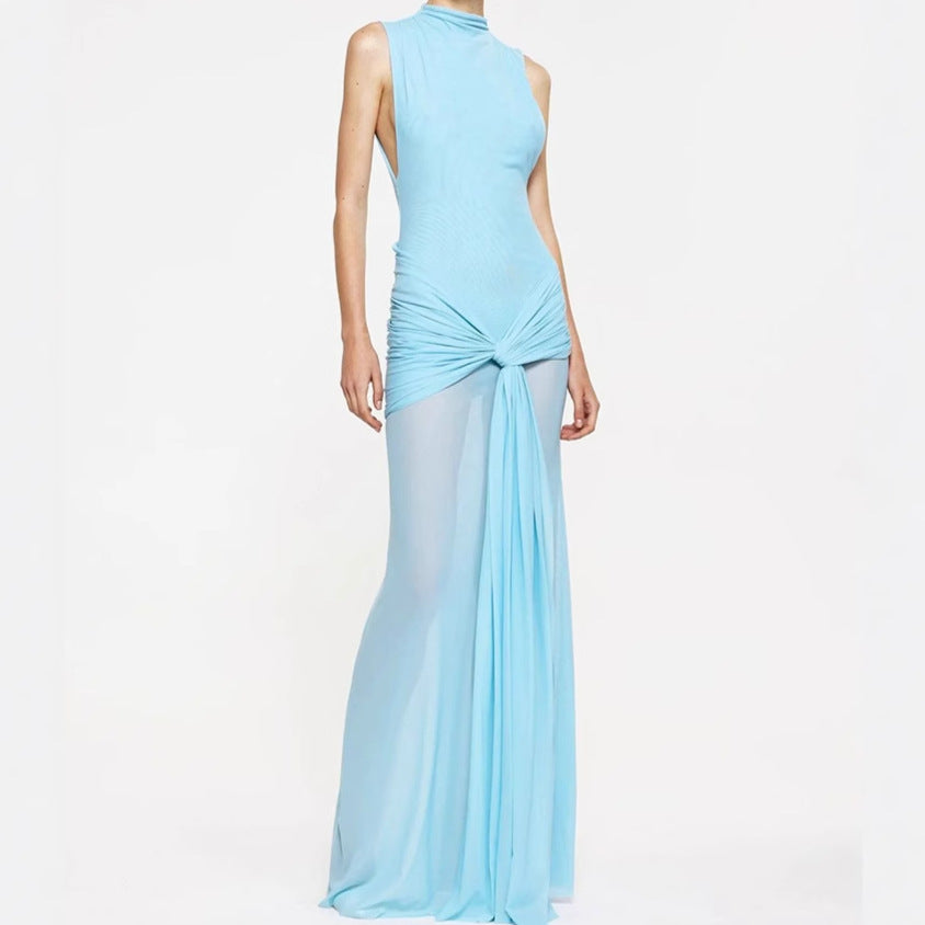 Damen Elegantes Maxikleid mit kreativen Drapierungsdetails und figurbetontem Schnitt Sovae