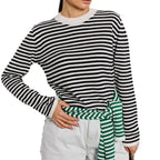 Damen gestreiftes Pulloveroberteil Sovae