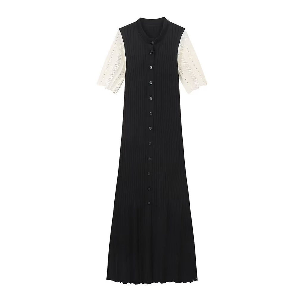 Damen Maxikleid mit modernem Rüschendesign und elegantem V-Ausschnitt Sovae