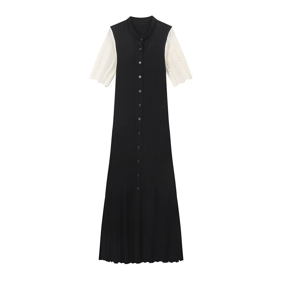 Damen Maxikleid mit modernem Rüschendesign und elegantem V-Ausschnitt Sovae