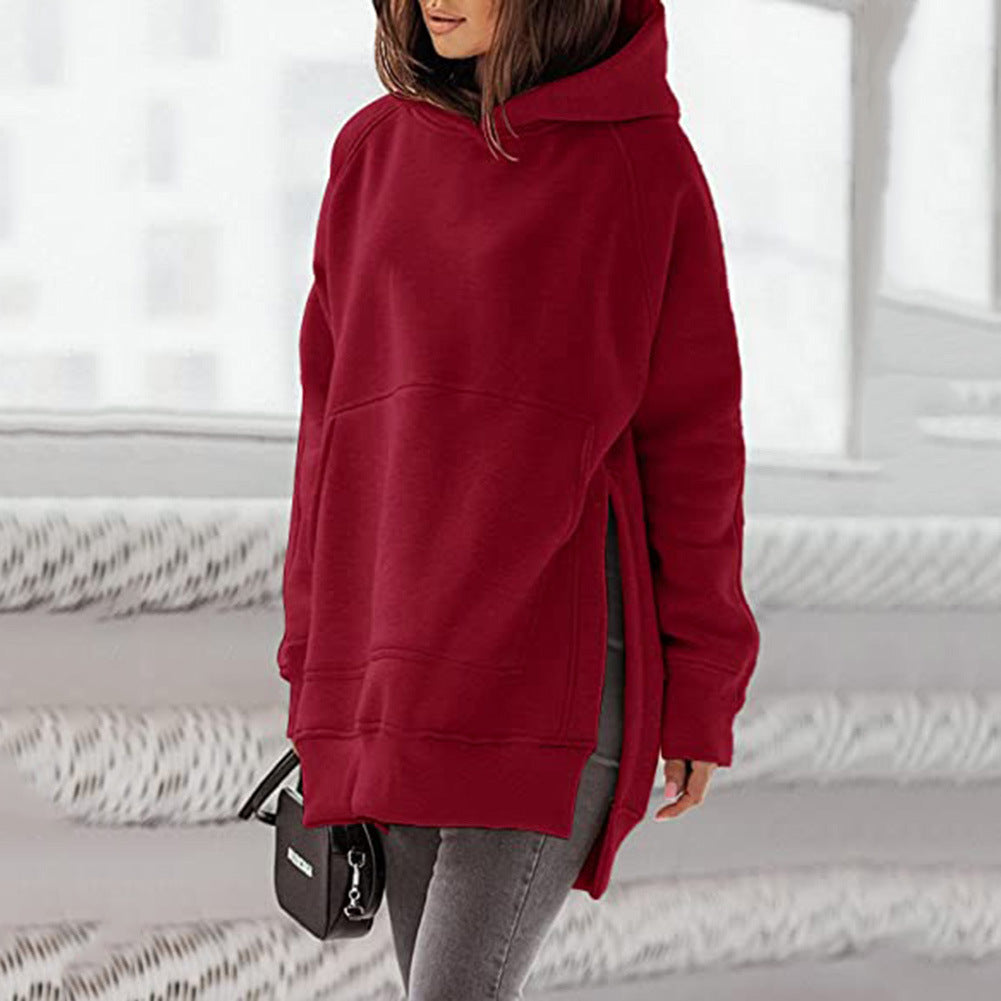 Damen Oversize Hoodie mit seitlichen Schlitzen Sovae