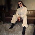 Damen sportliches Cropped-Set mit elastischem Bund Sovae