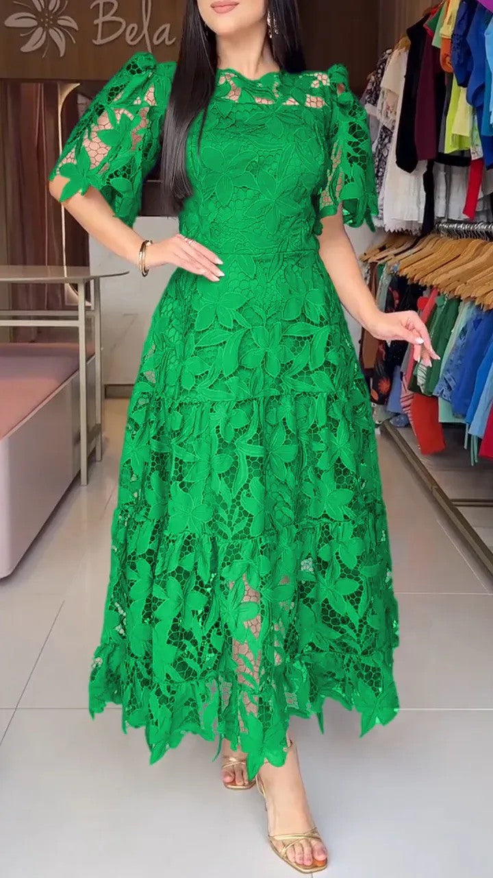 Damen Maxikleid aus eleganter Spitze Sovae