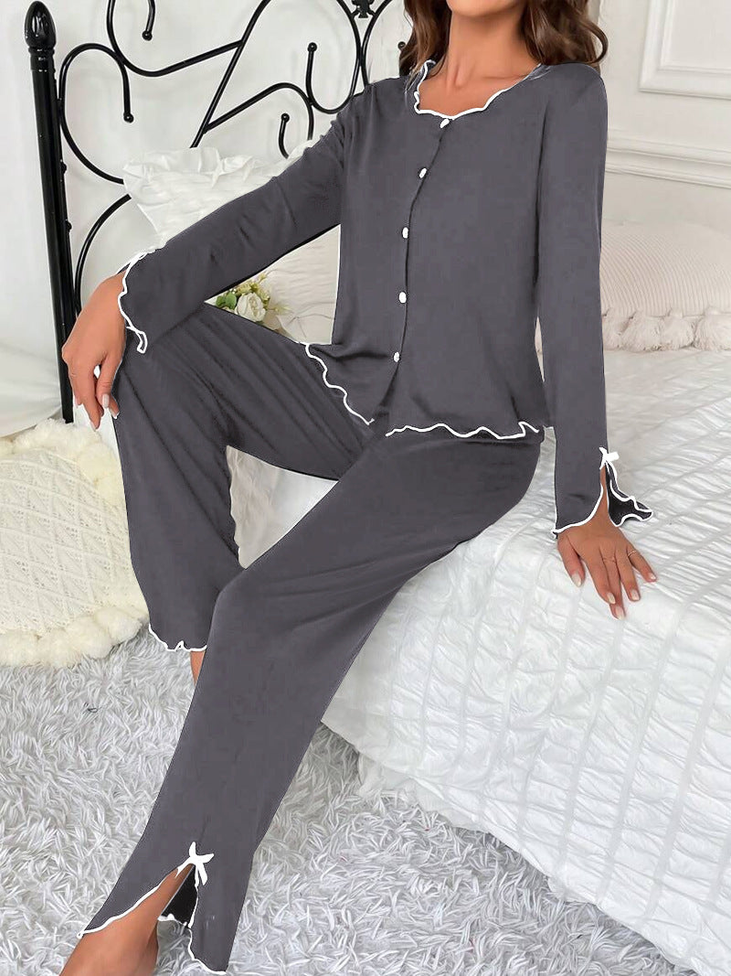Damen Pyjama-Set mit charmanten Rüschendetails Sovae
