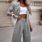 Damen elegantes und modisches Streifenanzug Set Sovae