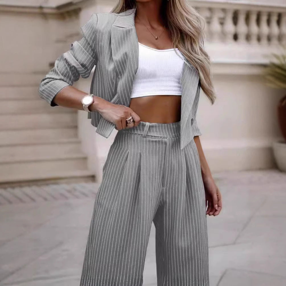 Damen elegantes und modisches Streifenanzug Set Sovae