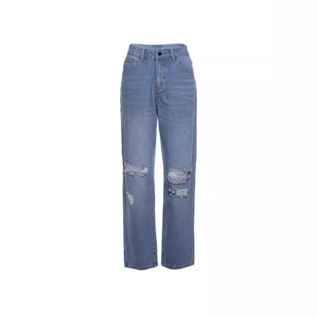 Damen Ripped Vintage Jeans im lässigen Stil Sovae