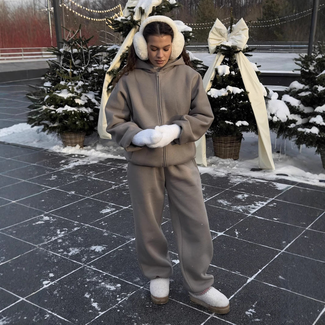 Damen Hochwertiger Fleece-Kapuzenjacke Sovae