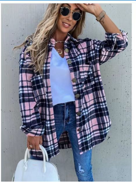 Damen Karierte Overshirt Sovae