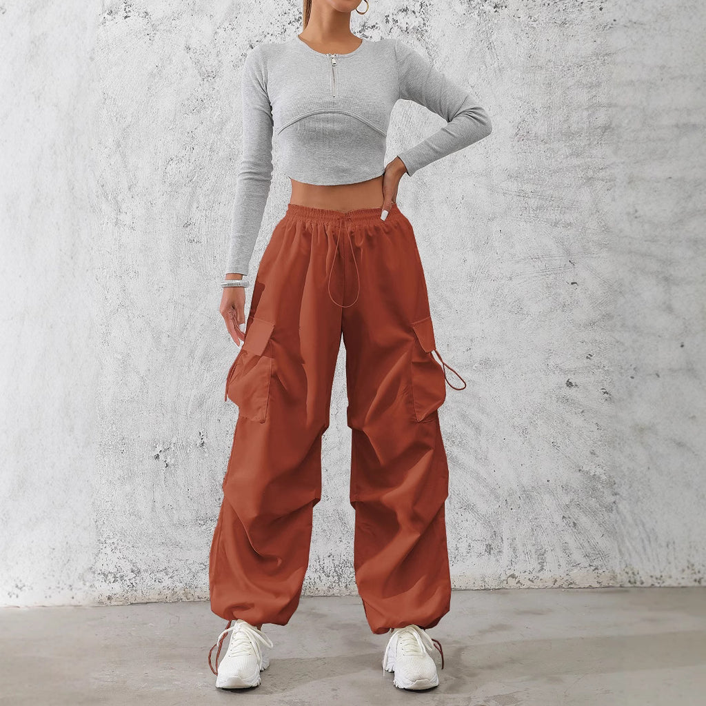 Damen Cargo-Hose mit elastischem Bund und praktischen Seitentaschen Sovae