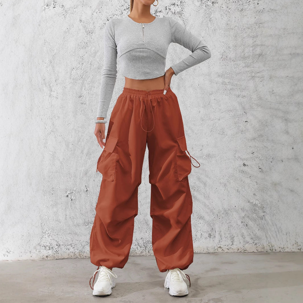 Damen Cargo-Hose mit elastischem Bund und praktischen Seitentaschen Sovae