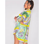 Damen modische Bluse mit verspieltem Muster Sovae