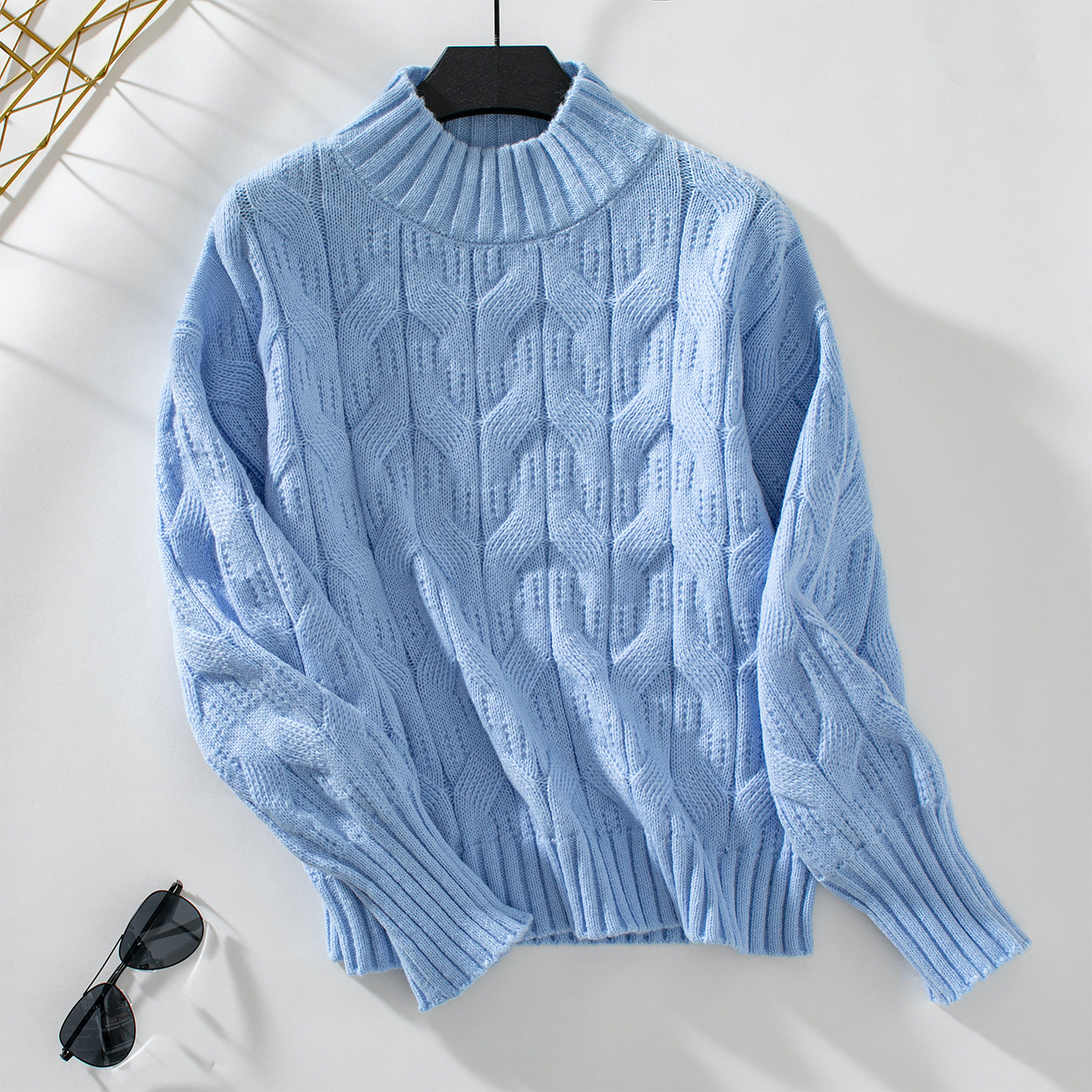 Damen Grobstrick Pullover Sovae