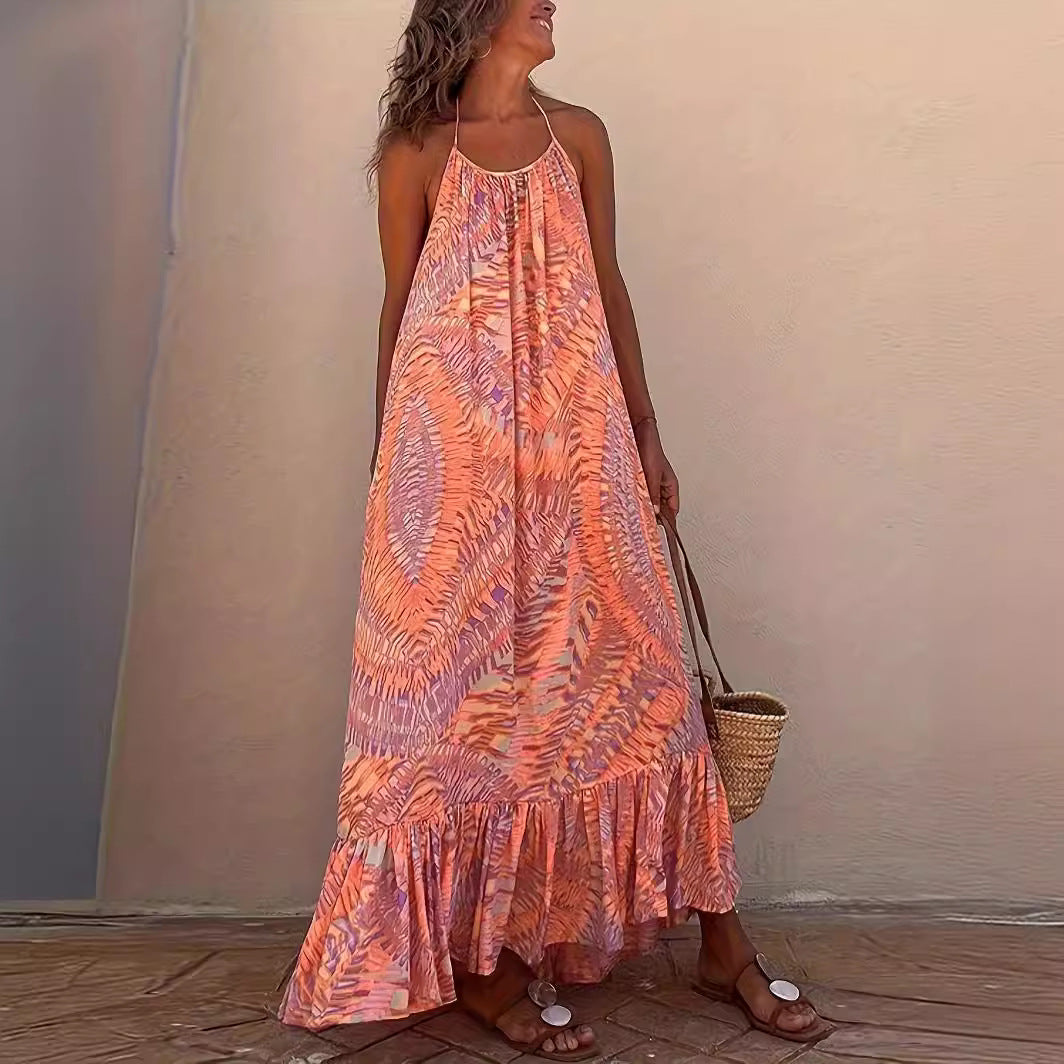Damen Maxi Sommerkleid mit Rüschen Sovae