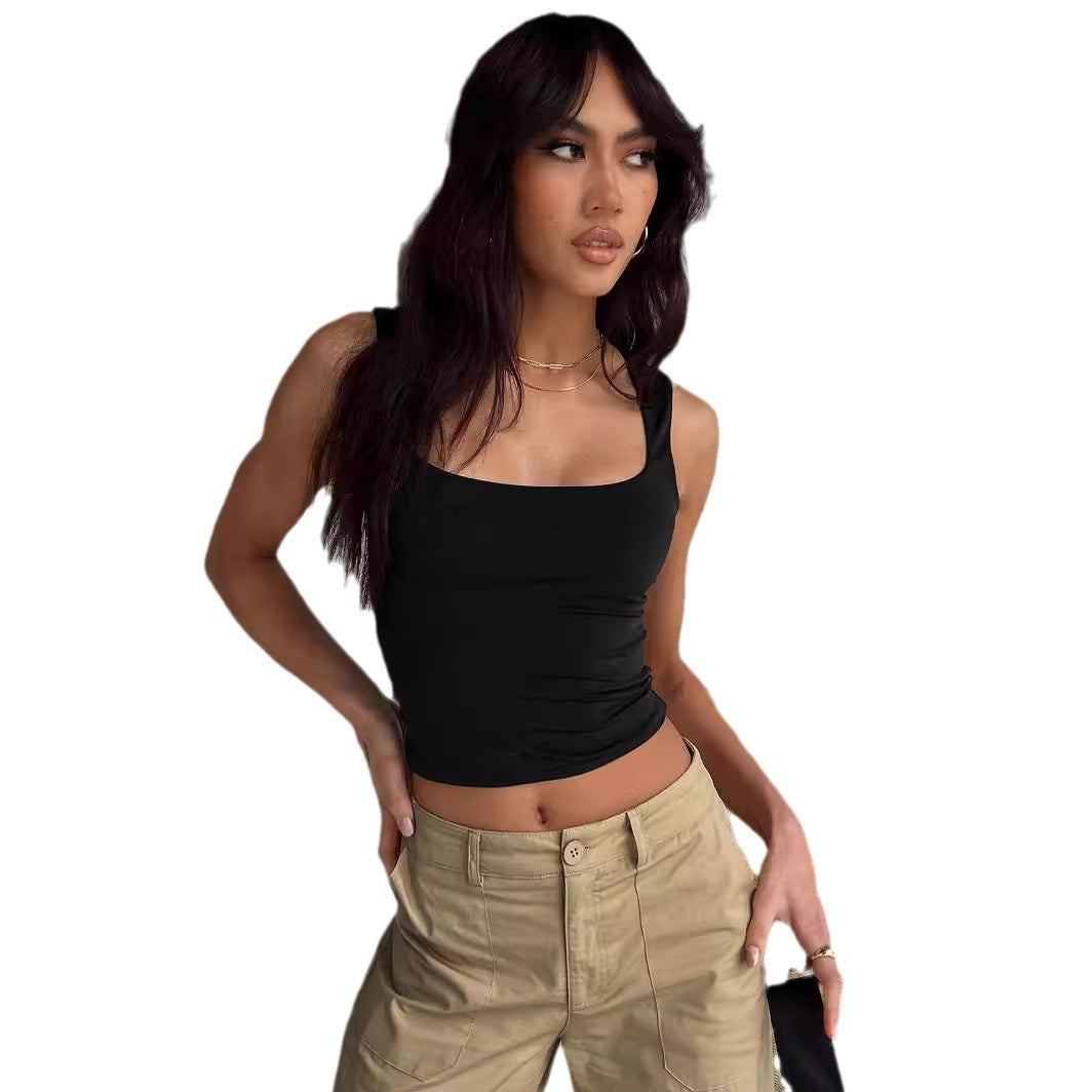 Damen figurbetontes Cropped Top Sovae
