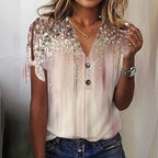 Damen elegante Bluse mit funkelndem Akzent Sovae