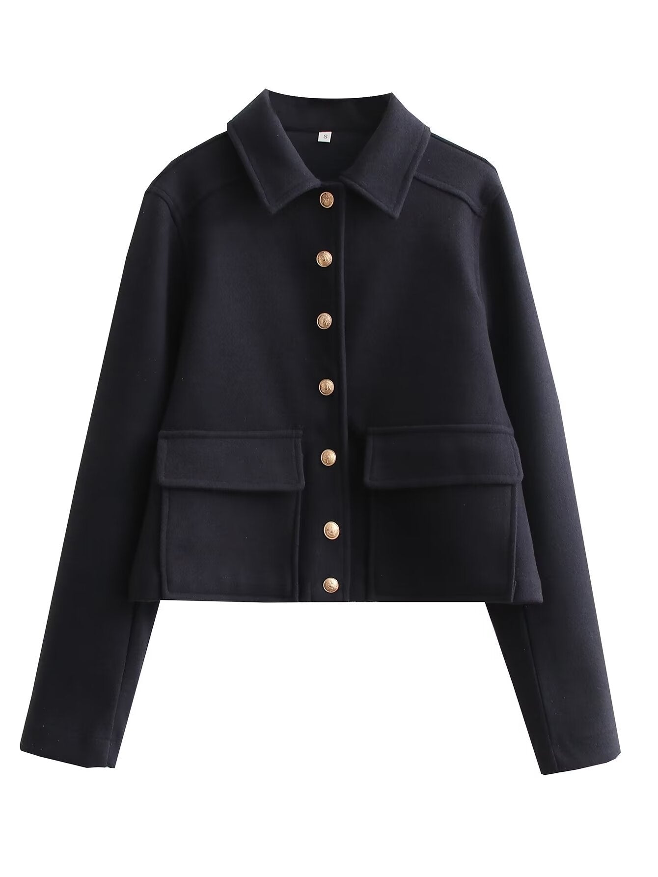 Damen modische Jacke mit Knopfleiste und praktischen Taschen Sovae
