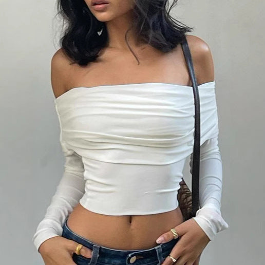 Damen Off-Shoulder Top mit raffiniertem Rüschendesign Sovae