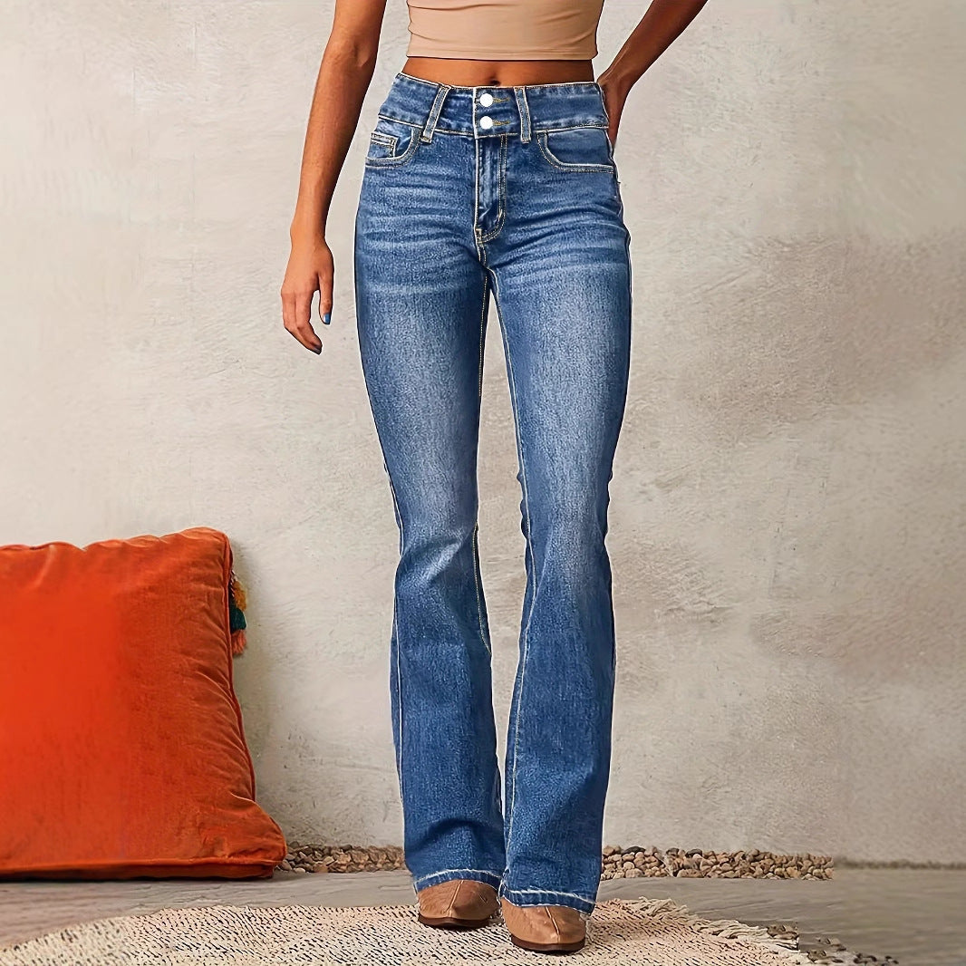 Damen High-Waist Flared Jeans Sovae