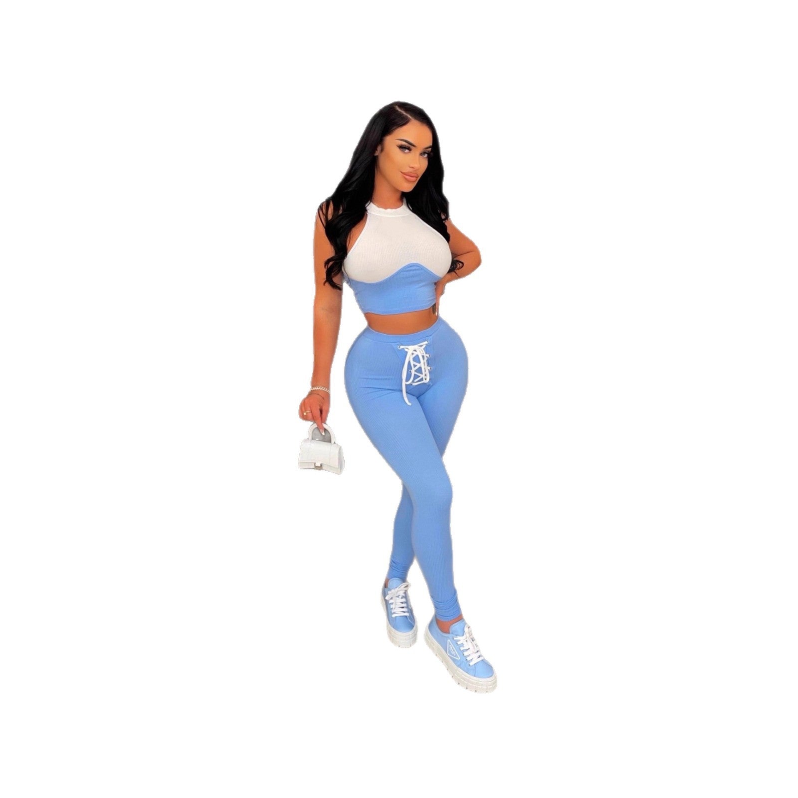 Damen Sportliche Nahtlose Leggings mit Racerback-Top Sovae