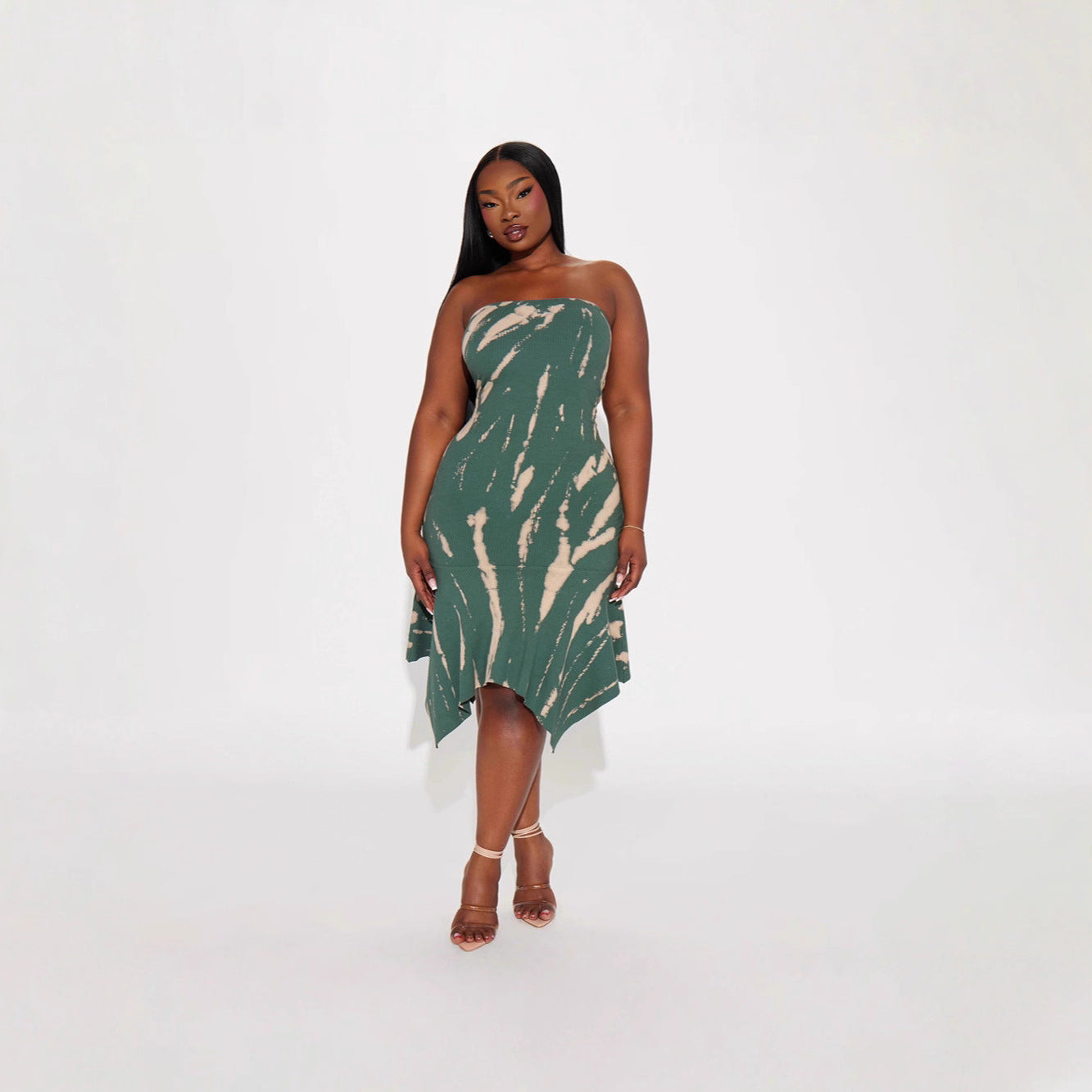 Damen ärmelloses Minikleid mit Wellenmuster Sovae