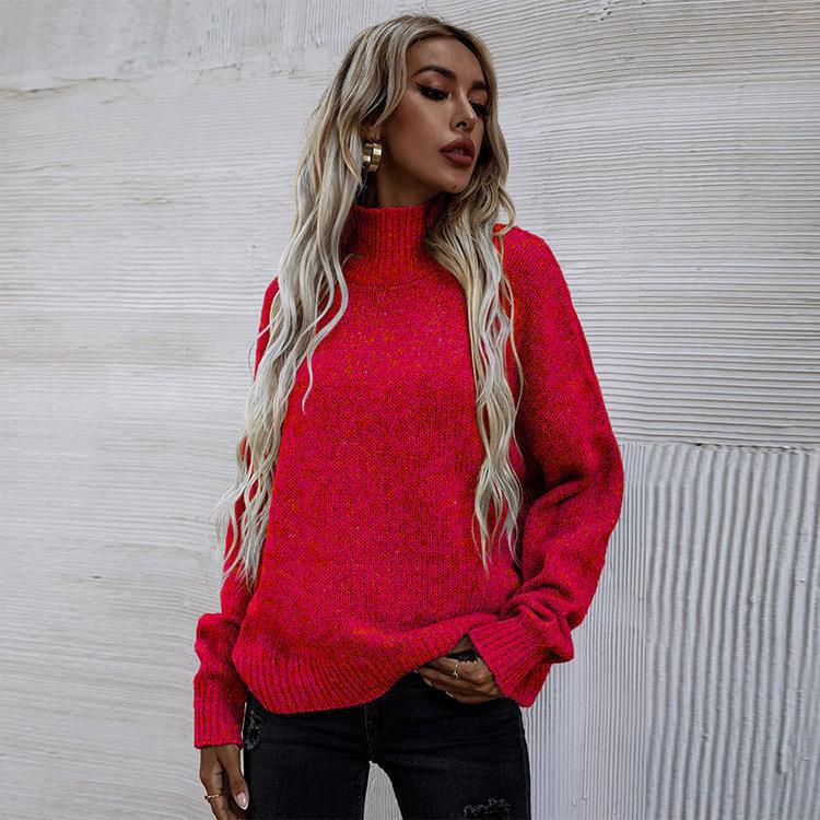 Damen Pullover mit hohem Kragen und lässigem Oversized-Schnitt Sovae