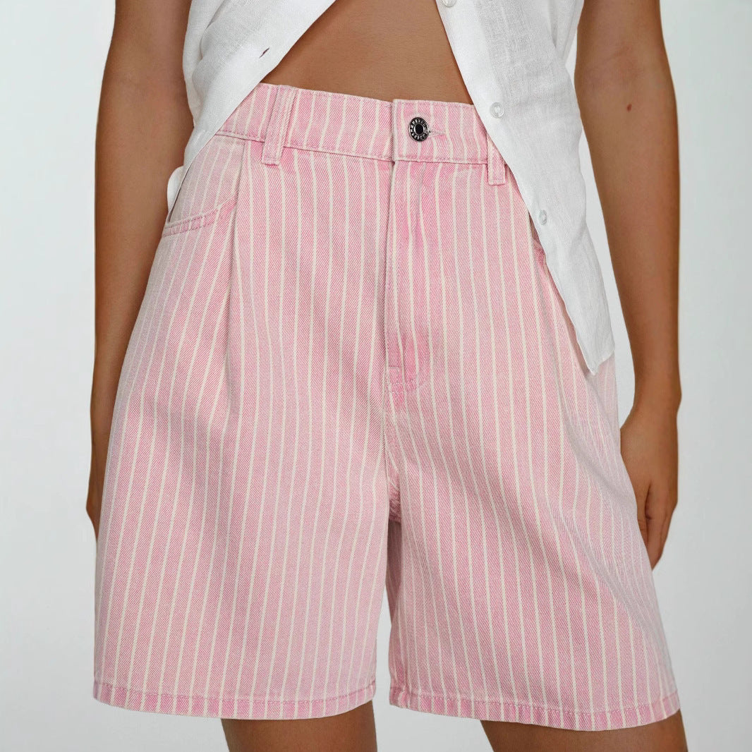 Damen Praktische lässige Shorts mit Streifen Sovae