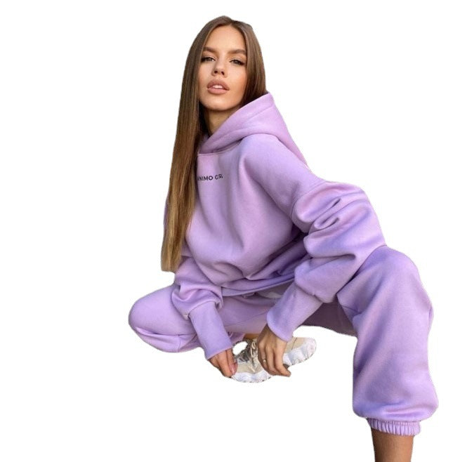 Damen Hoodie- und Jogginghose-Set mit weitem Schnitt Sovae