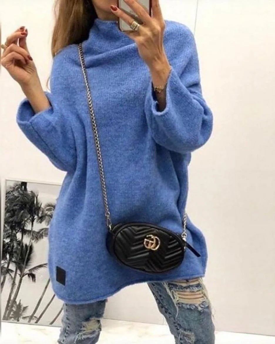 Damen großzügig geschnittener Strickpullover mit weitem Bündchen und modischem Schnitt Sovae