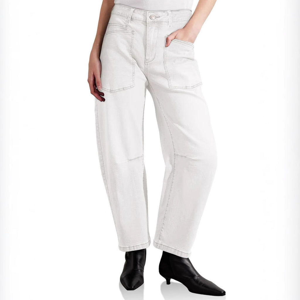 Damen Baggy Jeans mit tiefem Schritt und praktischen Taschen Sovae