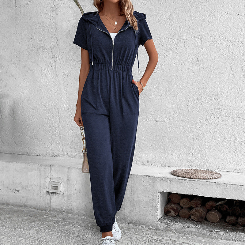 Damen Kapuzenoverall mit praktischem Reißverschluss und elastischem Bund Sovae