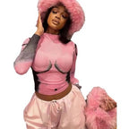 Damen Modisches Langarmshirt mit kreativem Grafikdesign Sovae