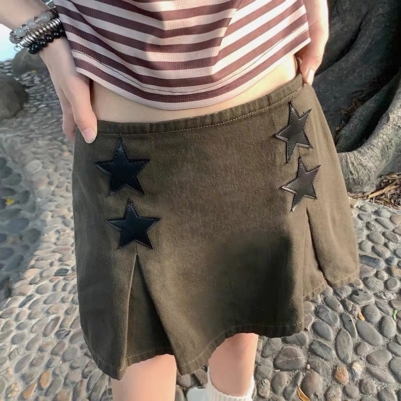 Damen Minirock mit strukturierten Sternen-Details und hochwertigem Material Sovae