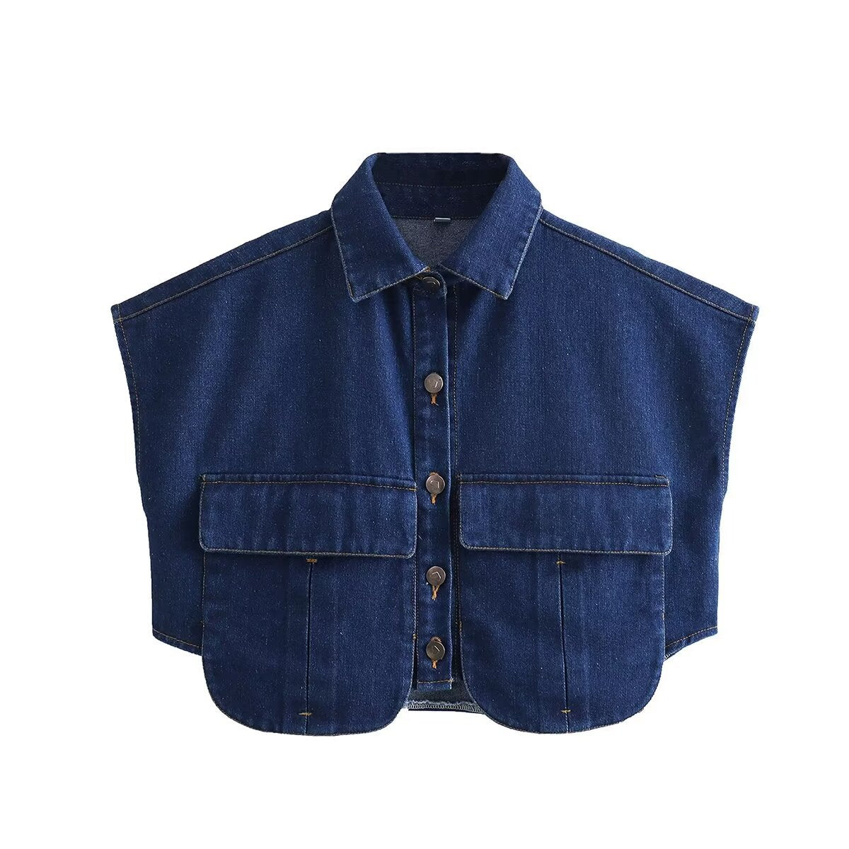 Damen ärmellose Utility-Bluse mit Taschen Sovae