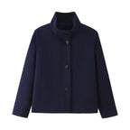 Damen modische Übergangsjacke mit elegantem Kragen und praktischen Knopfdetails Sovae