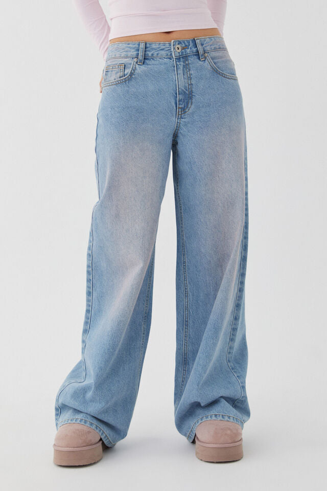 Damen Vintage Weit geschnittene Jeans Sovae