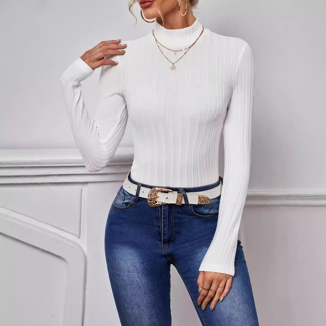 Damen Rollkragenpullover mit geripptem Design Sovae