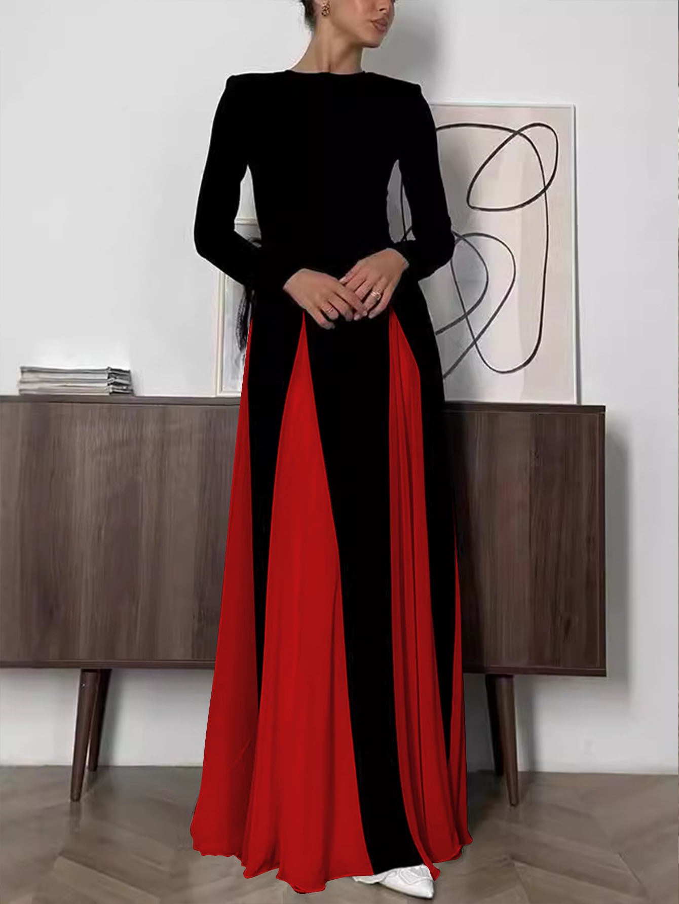 Damen Maxikleid mit strukturiertem Obermaterial Sovae