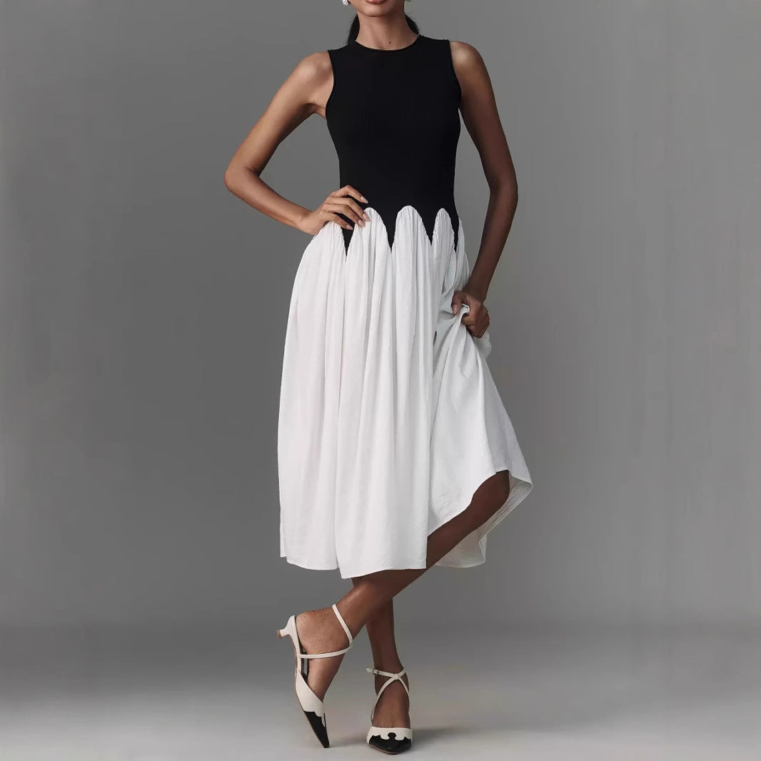 Damen Maxikleid mit raffiniertem Oberteil und ausgestelltem Rock Sovae