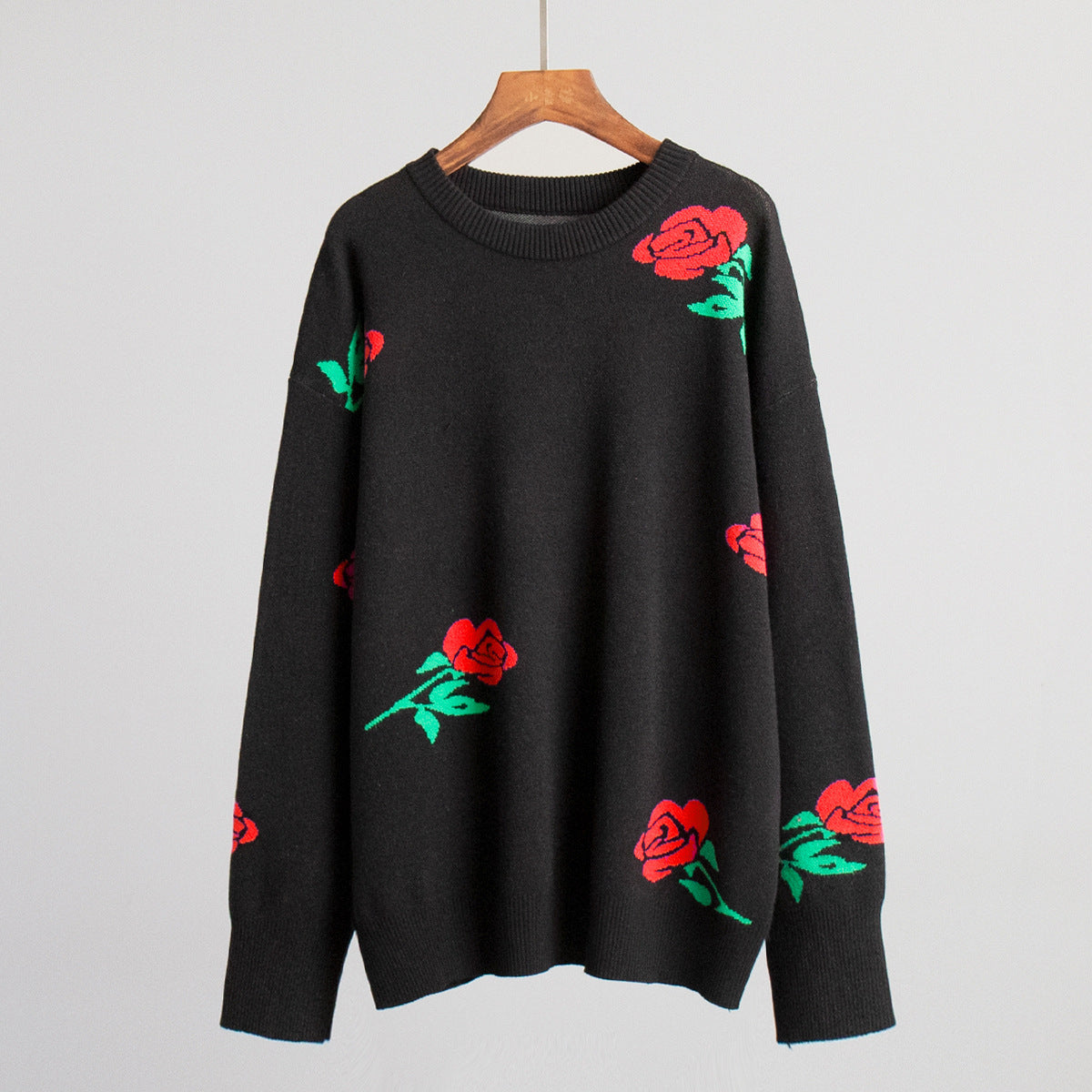 Damen weicher Strickpullover mit floralem Design Sovae